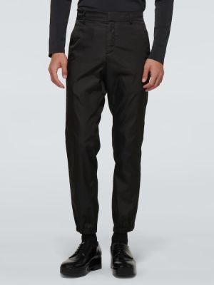 Slim fit sportovní kalhoty z nylonu Prada černé