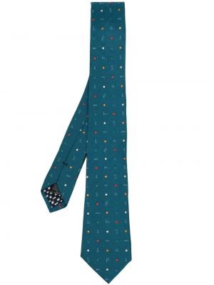 Cravatta ricamata Paul Smith blu