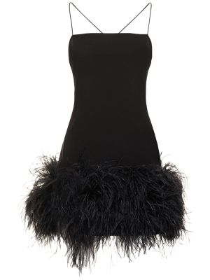 Mini vestido con plumas de tela jersey de plumas The Attico negro
