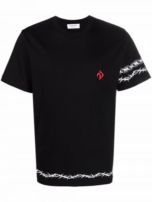 Camiseta con estampado con estampado abstracto Marine Serre negro