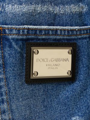 Džíny s oděrkami relaxed fit Dolce & Gabbana modré