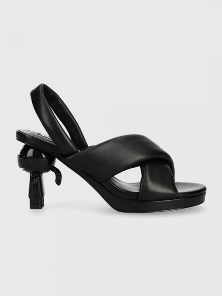 Кожаные сандалии на каблуке Karl Lagerfeld черные
