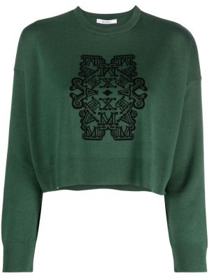 Жакардов пуловер Max Mara зелено