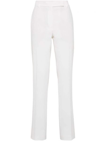 Βαμβακερό παντελόνι με ίσιο πόδι Brunello Cucinelli λευκό