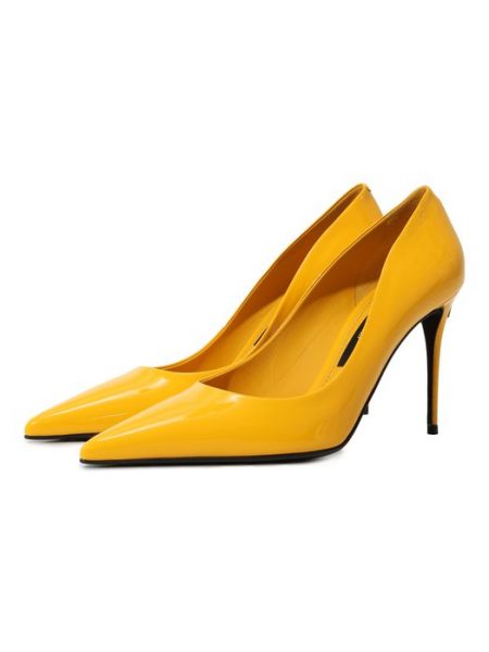 Кожаные туфли Dolce & Gabbana желтые