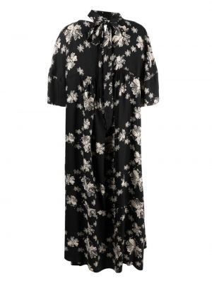 Sukienka długa w kwiatki z nadrukiem Bimba Y Lola czarna