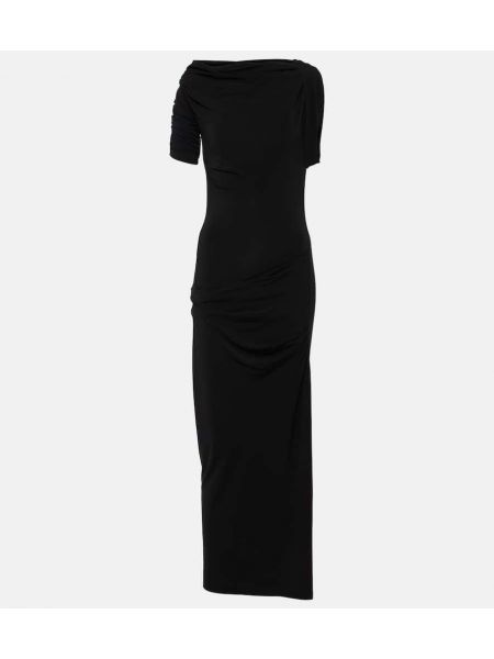 Μίντι φόρεμα από ζέρσεϋ Jacquemus μαύρο