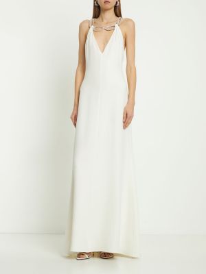 Hedvábné dlouhé šaty Valentino bílé