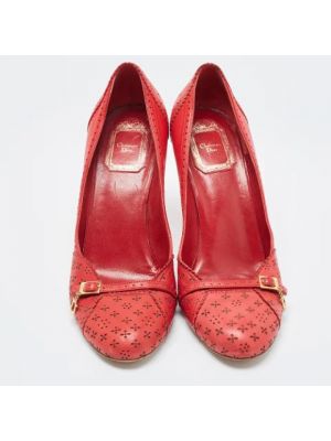 Czółenka skórzana na obcasie Dior Vintage czerwona