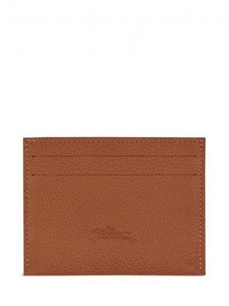 Кожаный картхолдер Longchamp коричневый