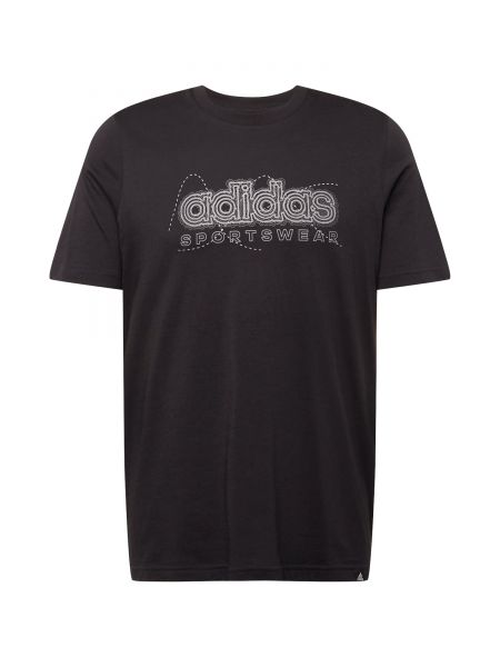 Pamut póló Adidas fekete