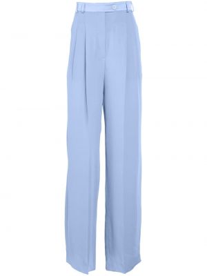 Jedwabne spodnie relaxed fit Fleur Du Mal niebieskie
