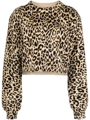 Džemperis ar apdruku ar leoparda rakstu Rotate brūns