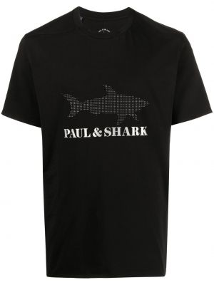 T-shirt con stampa Paul & Shark nero