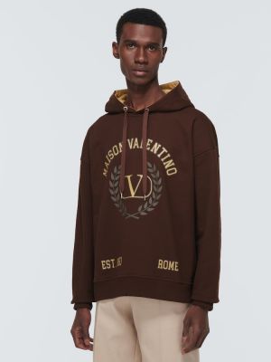 Jersey hoodie aus baumwoll mit print Valentino braun
