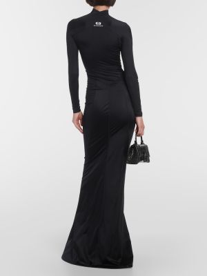 Maxi φούστα από ζέρσεϋ Balenciaga μαύρο