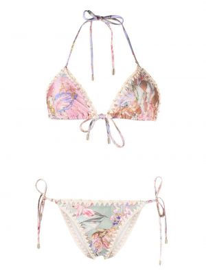 Blommig bikini Zimmermann brun