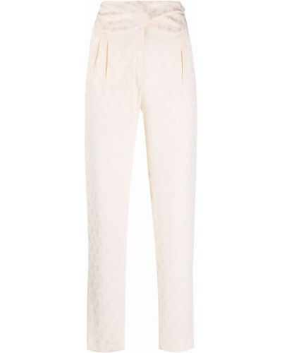 Pantalones rectos de cachemir con estampado de cachemira Blazé Milano blanco