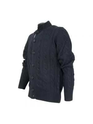 Cárdigan de lana de cachemir con estampado de cachemira Cashmere Company azul