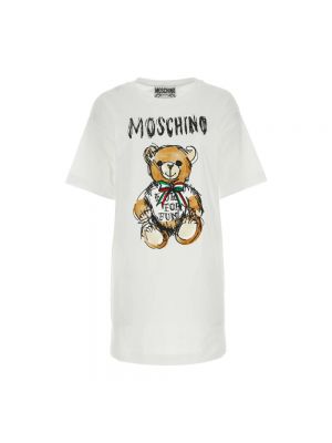 Koszulka bawełniana Moschino biała