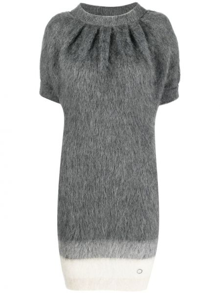 Mini robe en tricot avec manches courtes Rabanne gris