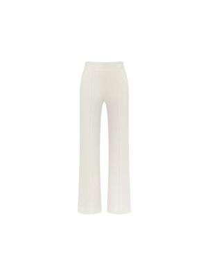 Pantalon taille haute en laine Chloé blanc