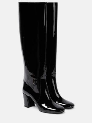 Usnjene gumijasti škornji Saint Laurent črna