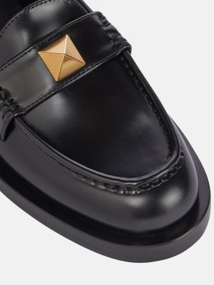 Leder loafer Valentino Garavani schwarz