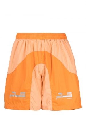 Pantaloncini sportivi con stampa Pleasures arancione