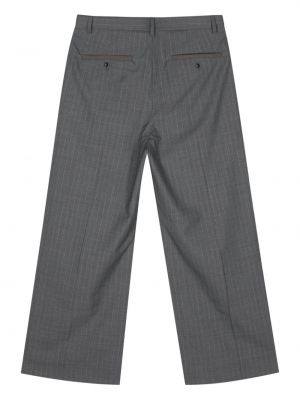 Pruhované rovné kalhoty relaxed fit Sacai šedé