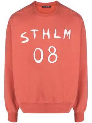 Памучен пуловер Acne Studios оранжево