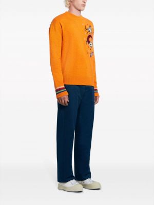 Sweter wełniany Marni pomarańczowy