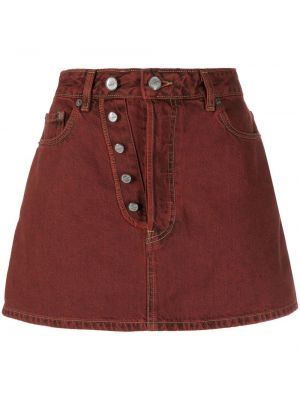 Asimetriškas džinsinis sijonas su sagomis Ganni raudona