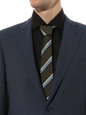 Шелковый шерстяной галстук Gucci зеленый