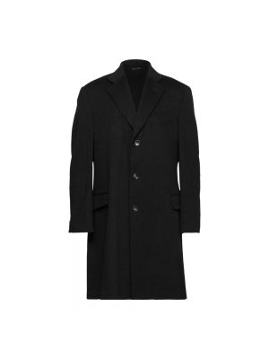 Czarny płaszcz zimowy wełniany Trussardi