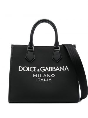 Nákupná taška s potlačou Dolce & Gabbana čierna