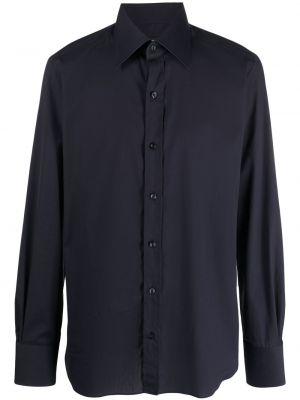 Chemise en coton avec manches longues Tom Ford bleu