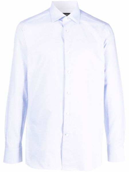 Camisa ajustada con botones Ermenegildo Zegna azul