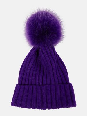 Vilnonis kepurė Moncler violetinė