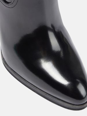 Cizme de cauciuc din piele Saint Laurent negru