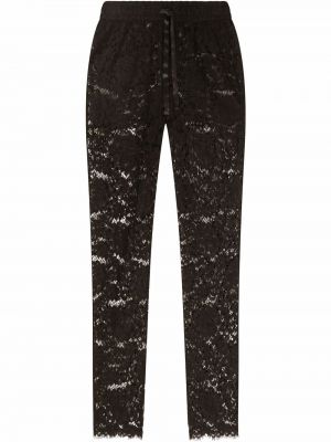 Pantalon de joggings en dentelle Dolce & Gabbana noir