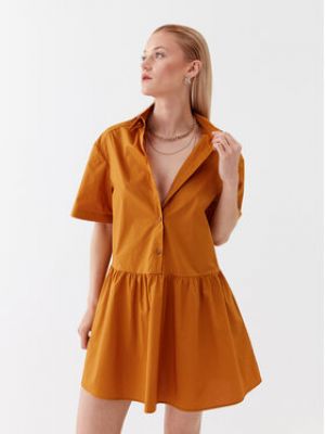 Priliehavé košeľové šaty Patrizia Pepe oranžová