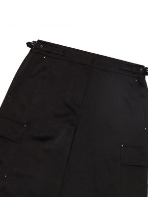 Relaxed fit „cargo“ stiliaus kelnės satino Jason Wu juoda