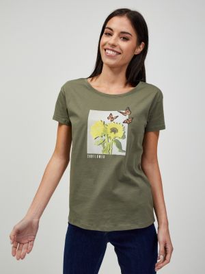 T-krekls ar apdruku Orsay haki