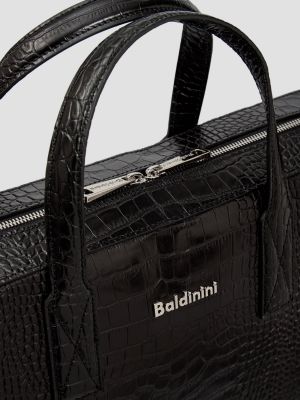 Чорна шкіряна сумка для ноутбука Baldinini