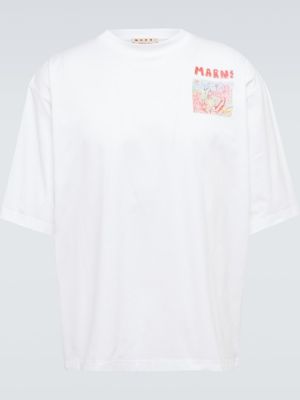 Bavlněné tričko Marni bílé
