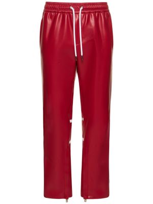 Spodnie skórzane ze skóry ekologicznej Dolce And Gabbana czerwone