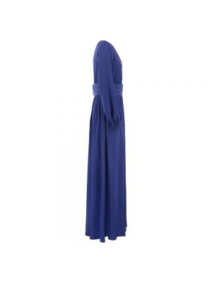 Vestido largo ajustado de seda Max Mara azul