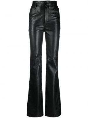 Pantaloni di pelle Saint Laurent nero