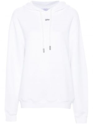 Pamučna hoodie s kapuljačom s printom Off-white bijela